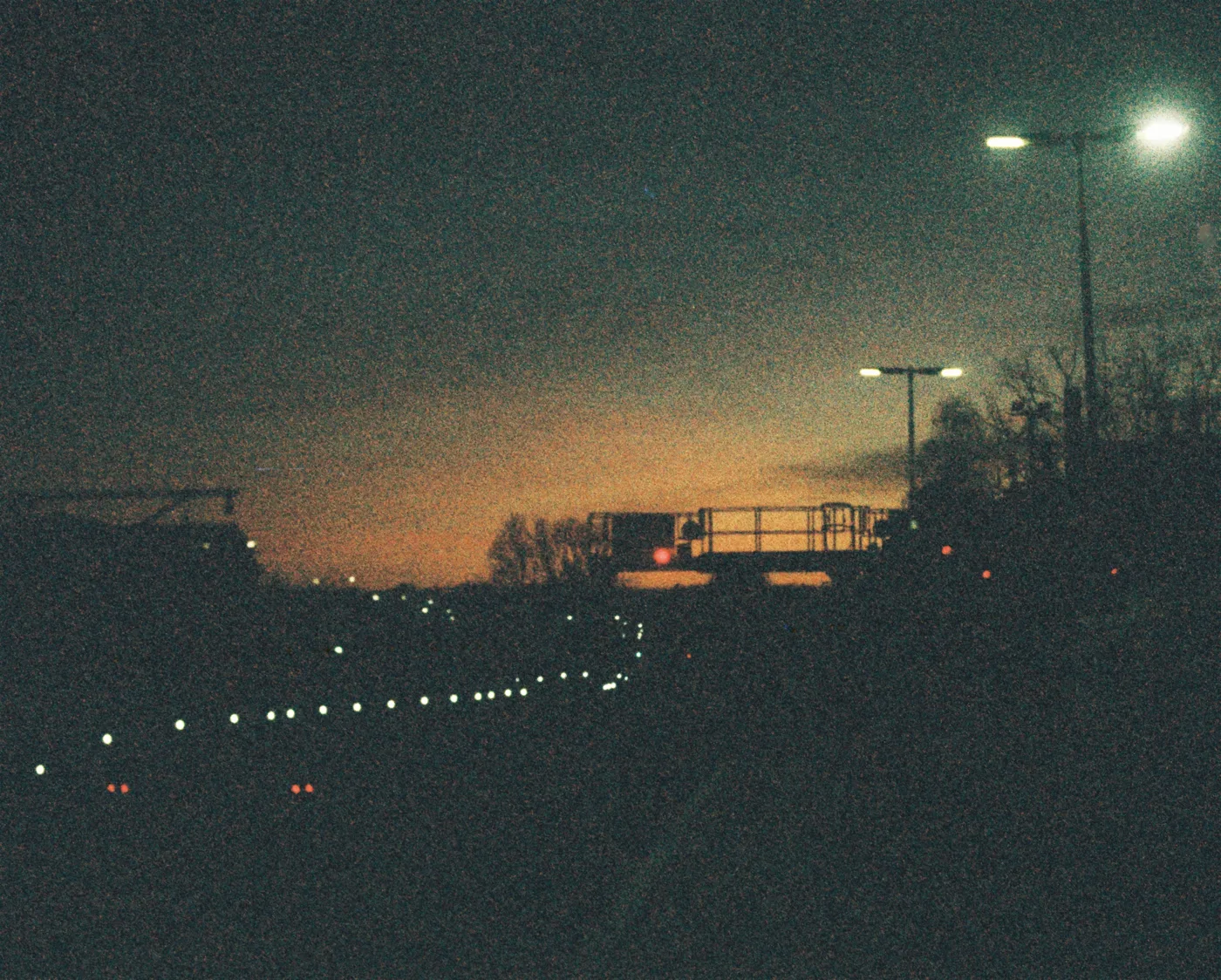 Horsham railway station at sunset.