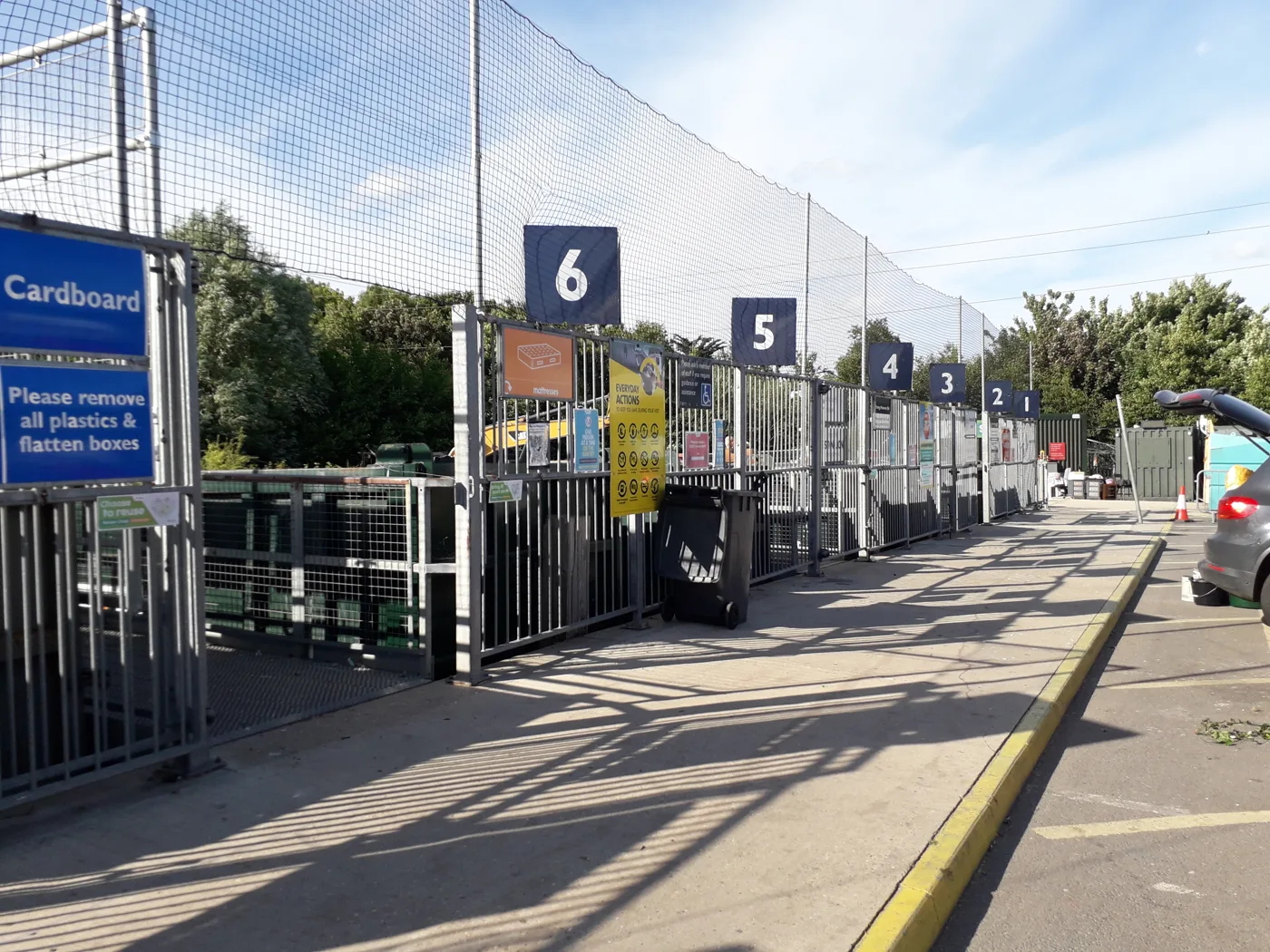 A household waste recycling centre. Photographed in Havant, Hampshire, not at Hop Oast.